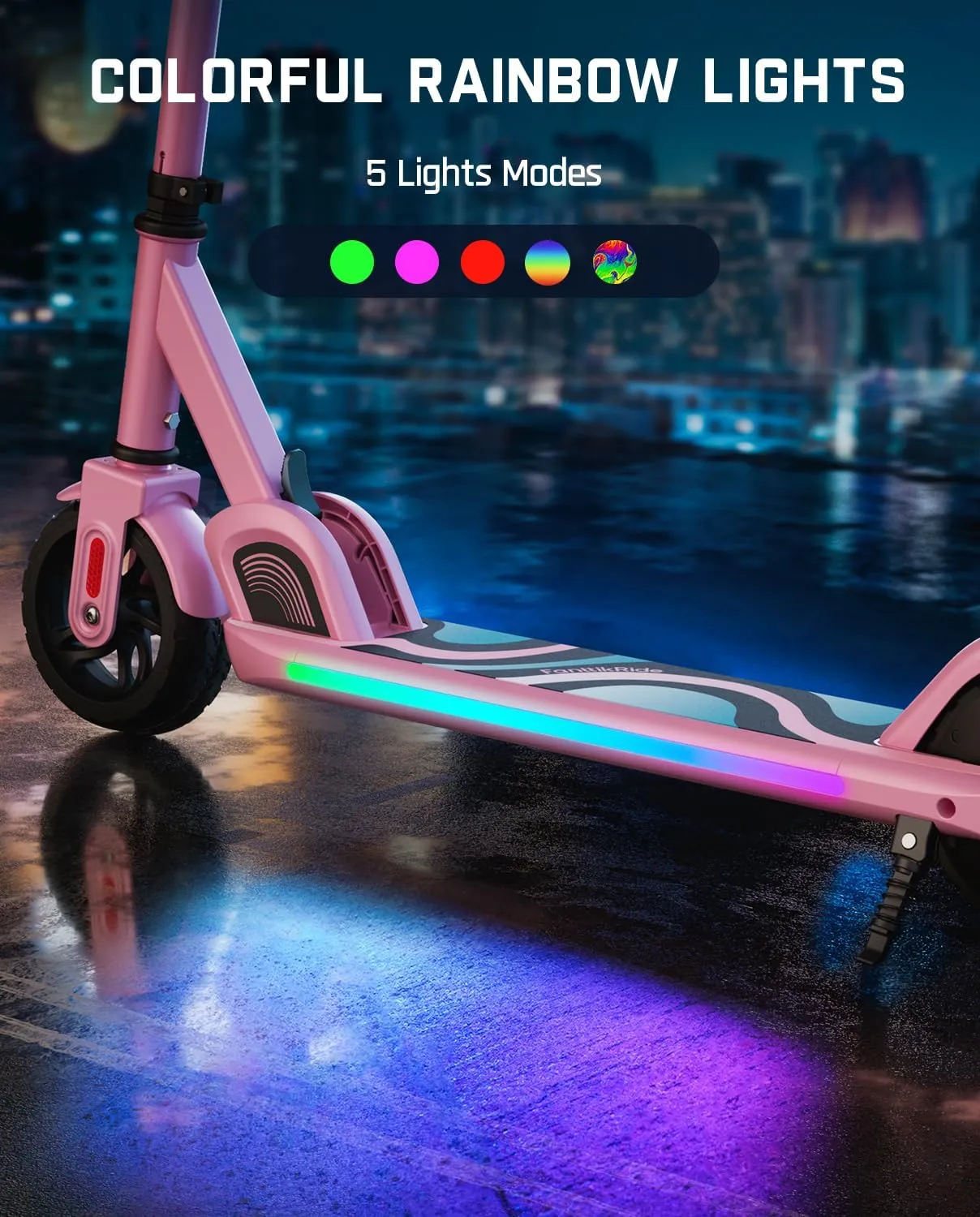 FanttikRide C9 Pro Electric Scooter for Kids 8-12, Adjustable Handlebar Height for Riders 3.9-5.2 ft, 132 lbs, Up to 40 min Continuous Time, 5 Miles Range, 3 Speed Mode 5/8/10 MPH