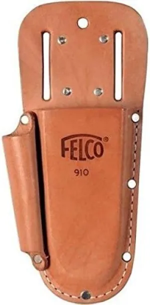 Felco Leather Holster (F 910 ) - Tool Pouch w/ Extra Slot for Pruning Shears or Construction / Utility Tools