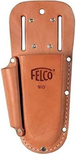 Felco Leather Holster (F 910 ) - Tool Pouch w/ Extra Slot for Pruning Shears or Construction / Utility Tools