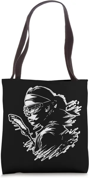 Female Lacrosse Player Tote Bag