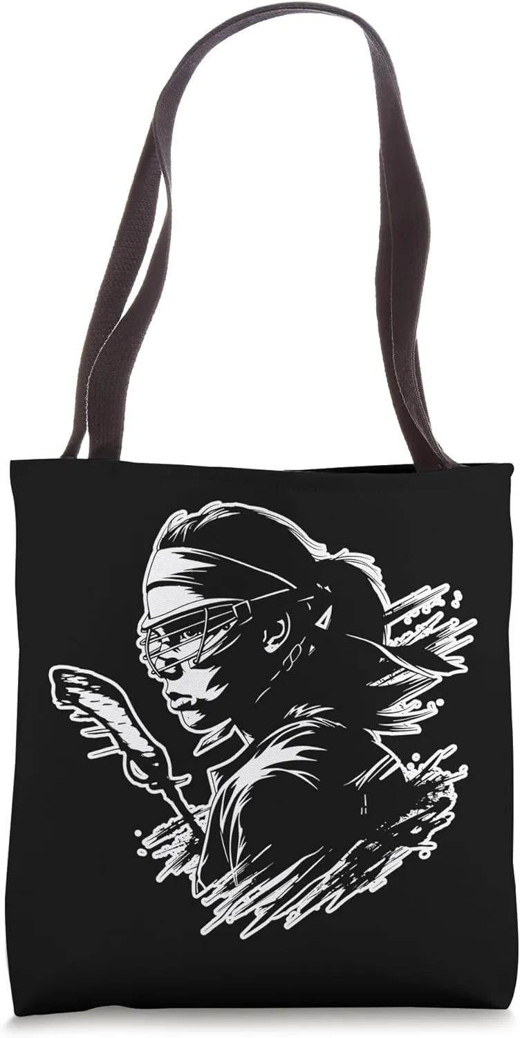 Female Lacrosse Player Tote Bag