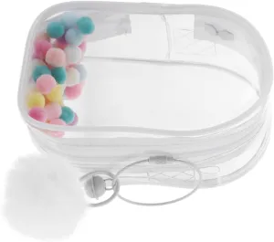 Figure Pouch Organizer Shoulder Bag Portable Doll Storage Case with Pom Poms for Dolls Collection Box