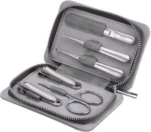 Fingernail Clipper Set Nail Clipper Set, 6 Pieces/set Portable Manicure Kit, Personal Care Nail Tools, Professional Manicure Grooming Set with Fashionable PU Leather Case Nail Grooming Ki
