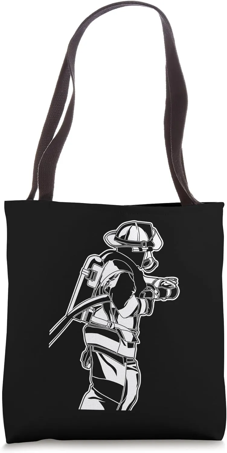 Firefighter Sketch Volunteer Firefighting Tote Bag