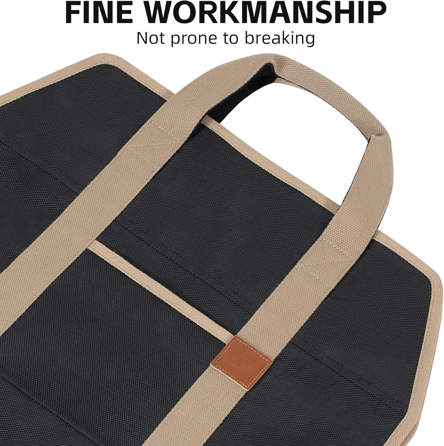 Firewood Carriers with Handles - 39×18Inch Log Carrier | PVC Package Firewood Bag Carrier | Water Resistant Firewood Tote Wood Carrying Bag for Camping Indoor - Black