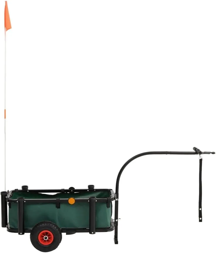 Fishing Trolley with Bag Black Steel,Fishing and Camping Trolley Sturdy, Portable, and Organized Storage Islands and Carts