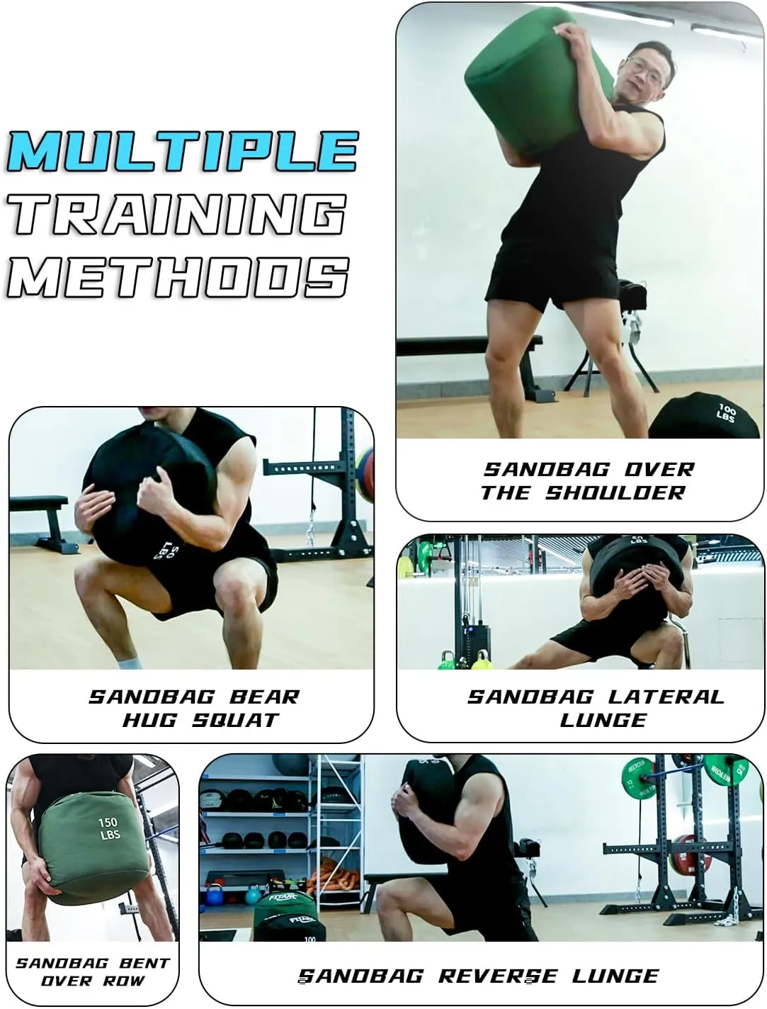 Fitarc Sandbag Workout Bag, Sand Bags for Weight Training, Sandbag for Fitness and Strength Training, Cross-Training & Exercise, Workouts Equipment Sand Not Included