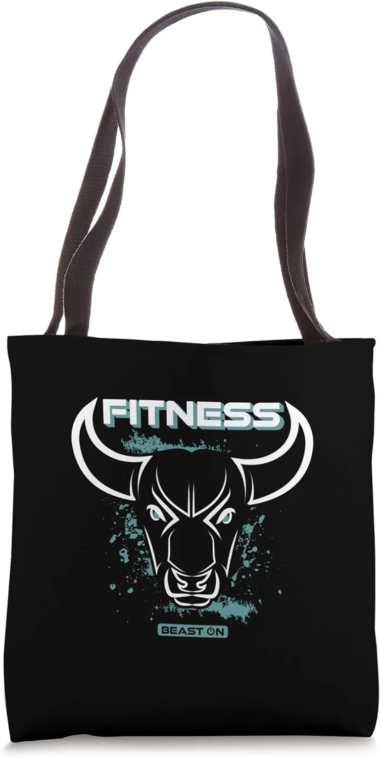 Fitness Bull Head Blue Gym Training Gains Cool Fitness Tote Bag