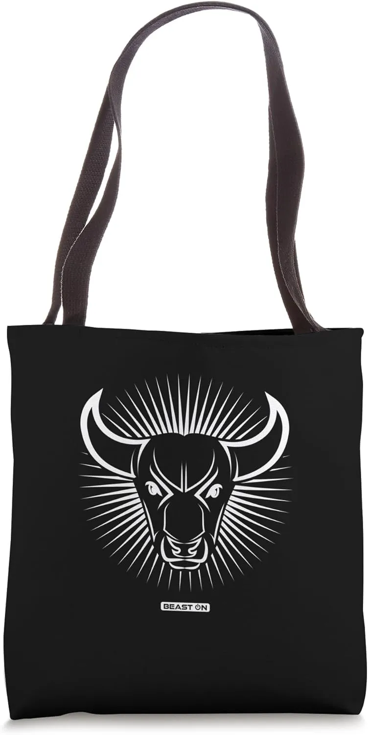 Fitness Bull Head White New Gym Workout Gym Training Tote Bag