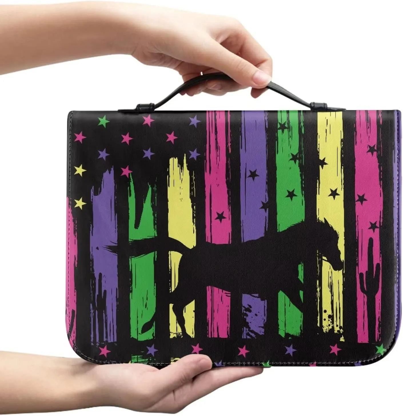 Flashideas Fashion Portable Leather Bible Covers for Women Durable Carrying Bible Accessories
