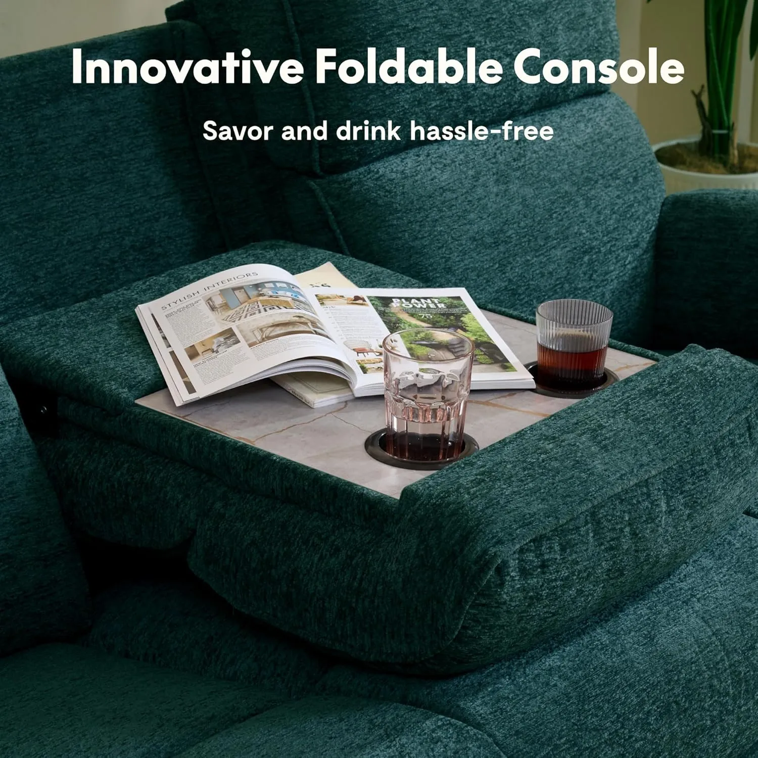FLEXISPOT Power Recliner Sofa, Zero Gravity Couch, Home Theater Seating with Massage & Heat, Cup Holders, USB/Type-C Charging Ports, Electric Reclining Couch for Living Room, Teal (XS4)