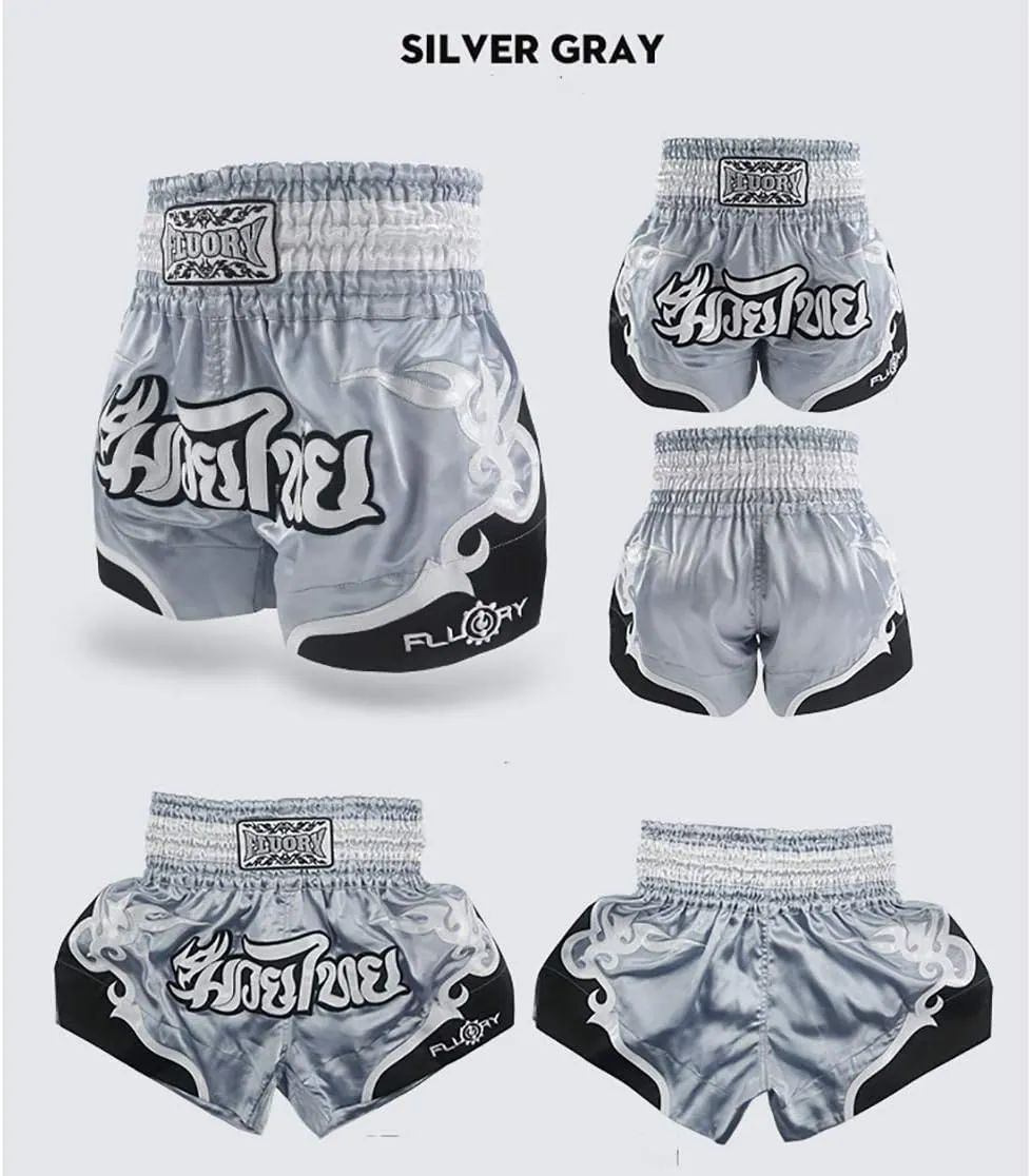 FLUORY Muay Thai Fight Shorts,MMA Shorts Clothing Training Cage Fighting Grappling Martial Arts Kickboxing Shorts Clothing