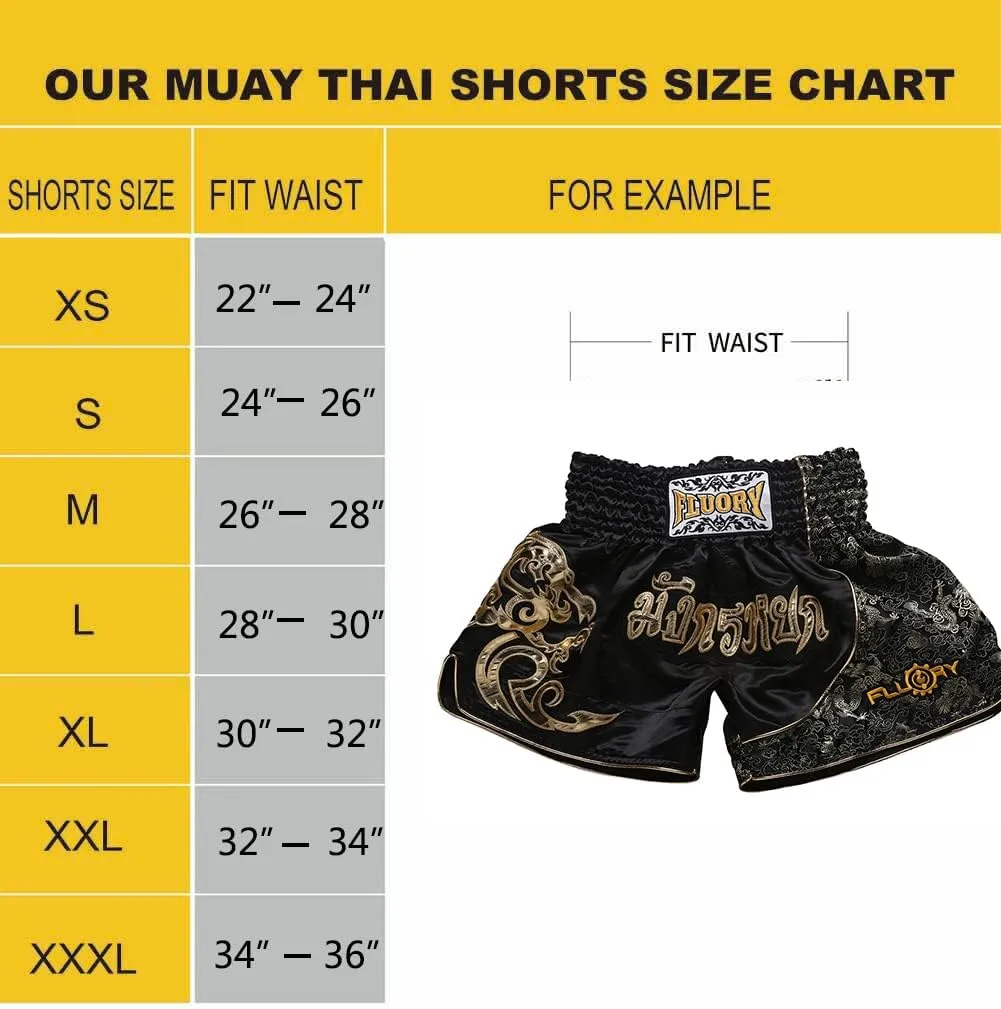 FLUORY Muay Thai Fight Shorts,MMA Shorts Clothing Training Cage Fighting Grappling Martial Arts Kickboxing Shorts Clothing