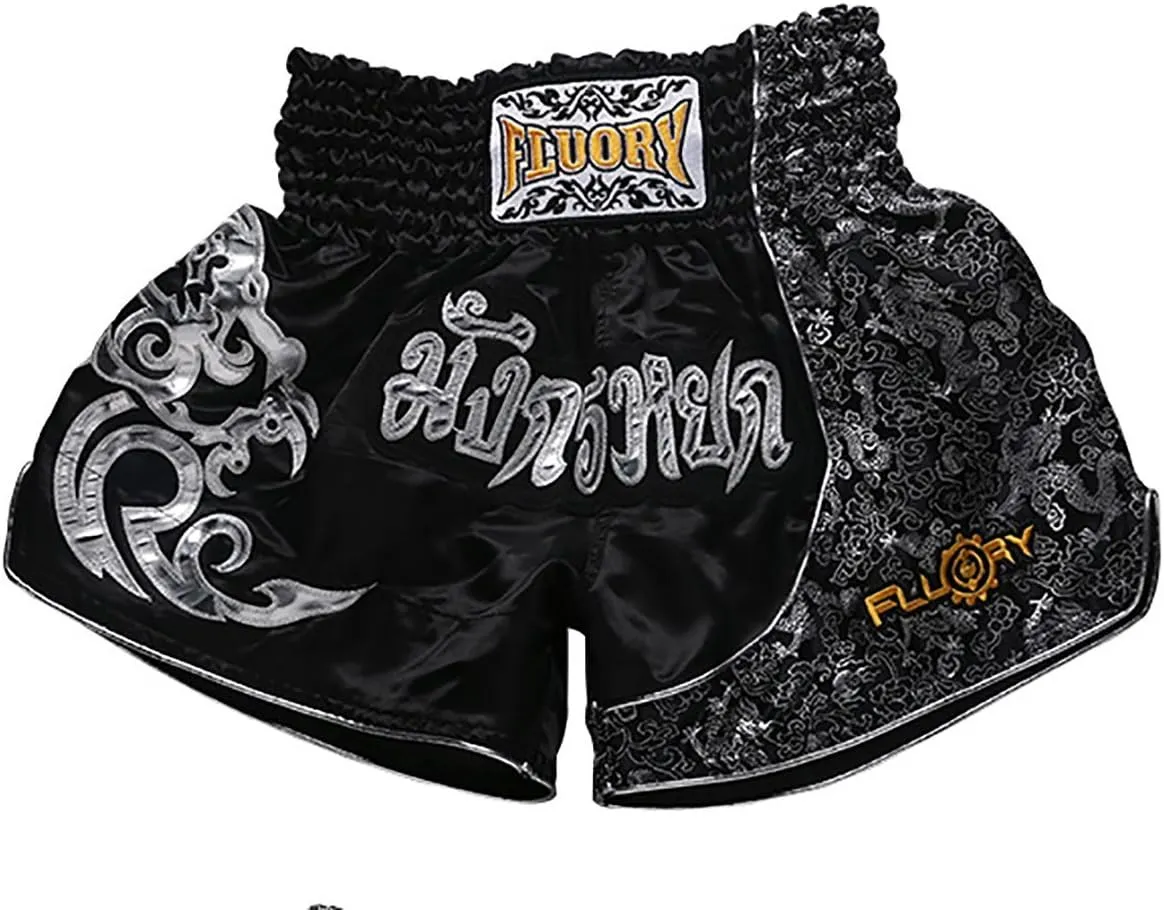 FLUORY Muay Thai Fight Shorts,MMA Shorts Clothing Training Cage Fighting Grappling Martial Arts Kickboxing Shorts Clothing
