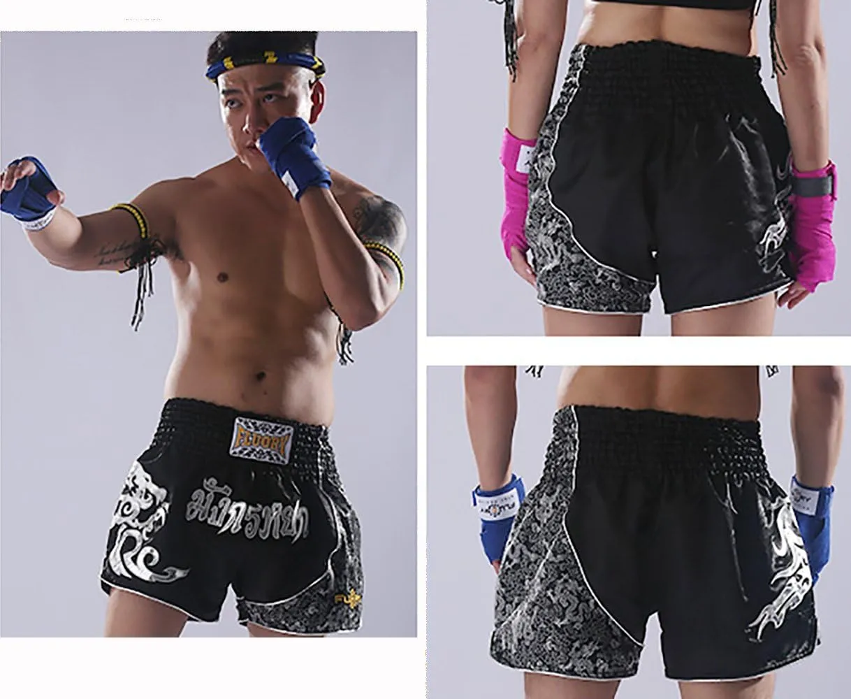 FLUORY Muay Thai Fight Shorts,MMA Shorts Clothing Training Cage Fighting Grappling Martial Arts Kickboxing Shorts Clothing