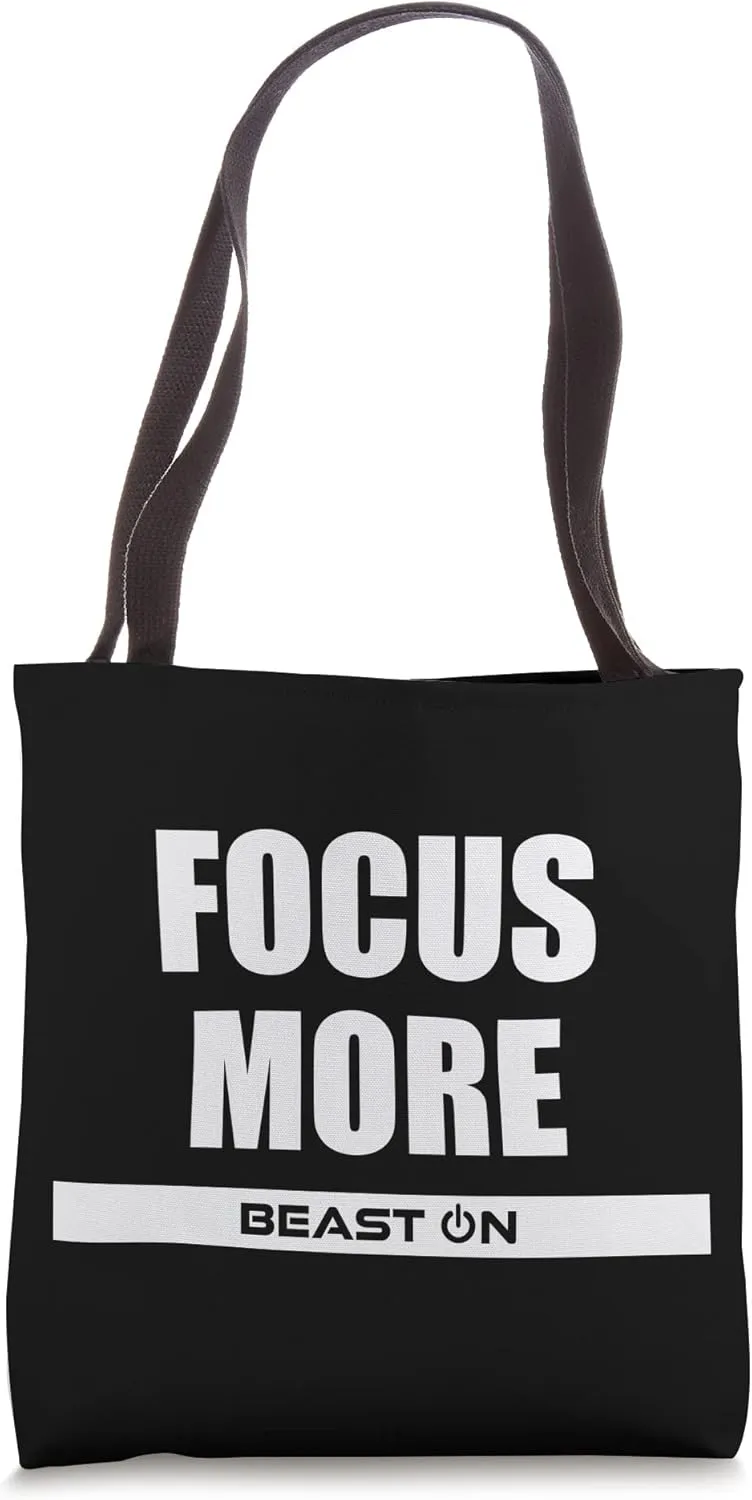 Focus More Bodybuilding Gains Gym Fitness Training Sayings Tote Bag