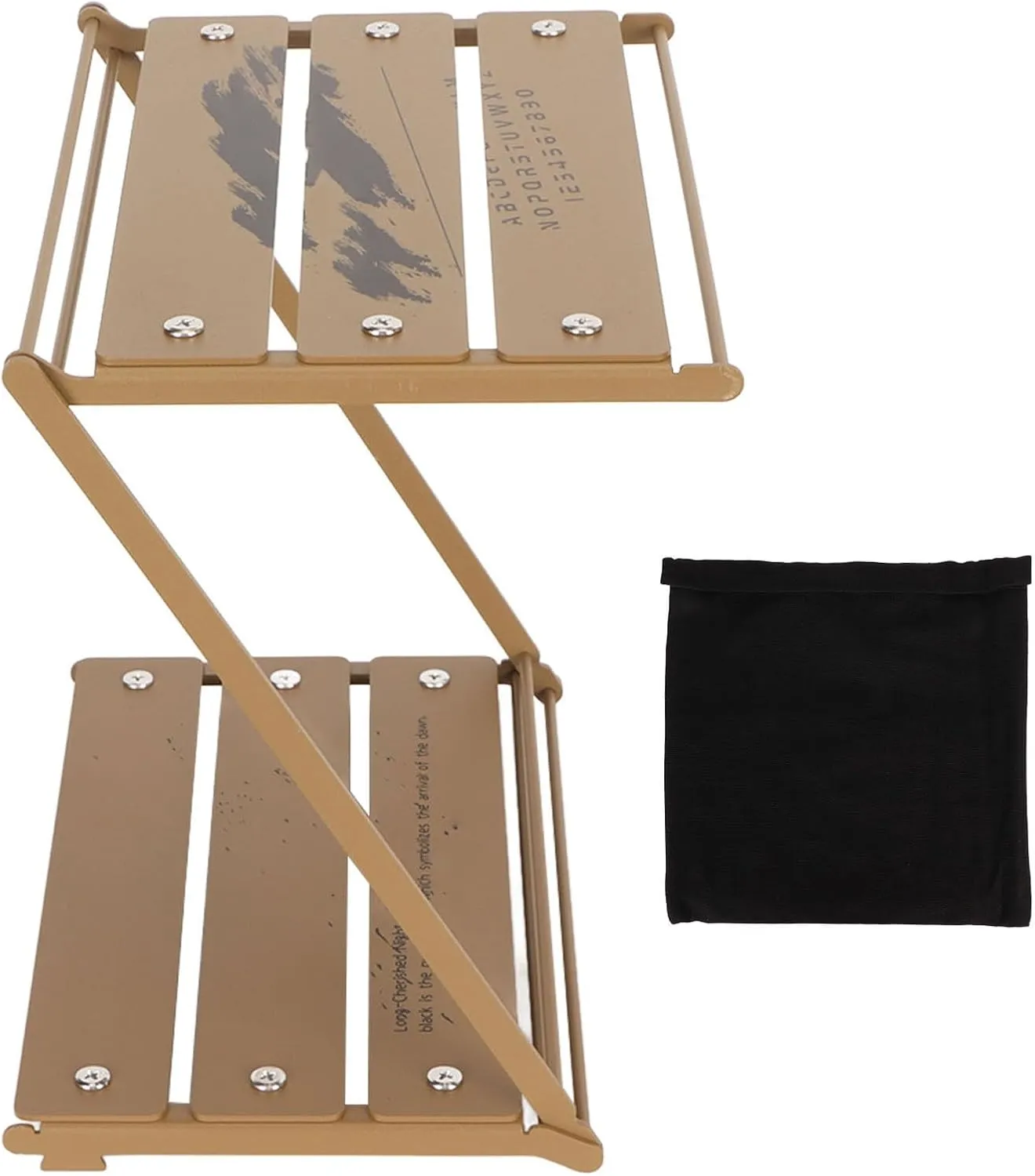 Folding Camping Table - Lightweight Stable Folding Table, Portable Aluminium Alloy Double Deck Camping Table for Hiking Picnic Backyard Party