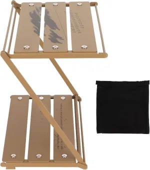 Folding Camping Table - Lightweight Stable Folding Table, Portable Aluminium Alloy Double Deck Camping Table for Hiking Picnic Backyard Party