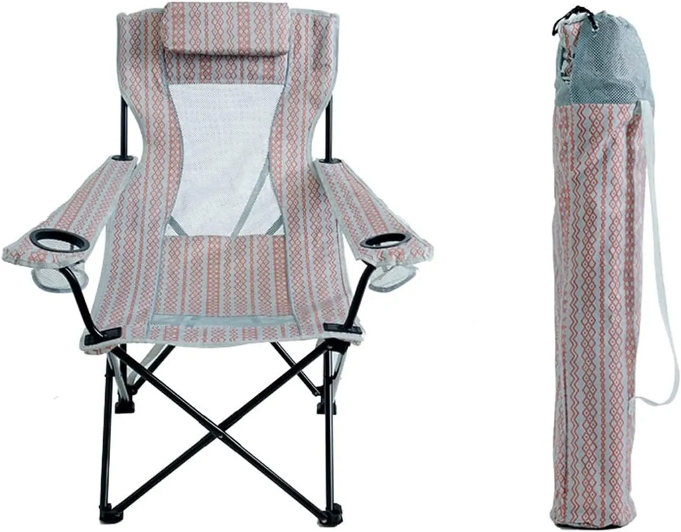 Folding Chairs Folding Beachchair with Carrying Bag Portable Heavy Duty Fishing Seat Lazy Lounge Chair Backrest Mesh Lunch Break Stool Portable Camping Chair