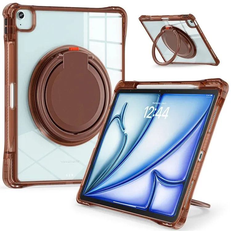 For iPad Air 13 (2024) / iPad Pro 12.9 (2022) / (2021) / (2020) / (2018) Case Rotary Kickstand PC TPU Acrylic Tablet Cover