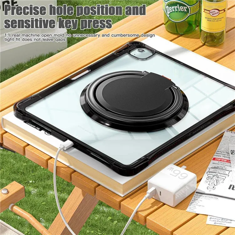 For iPad Air 13 (2024) / iPad Pro 12.9 (2022) / (2021) / (2020) / (2018) Case Rotary Kickstand PC TPU Acrylic Tablet Cover
