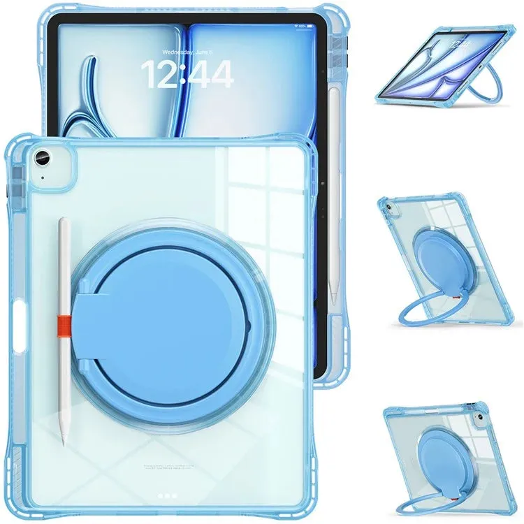 For iPad Air 13 (2024) / iPad Pro 12.9 (2022) / (2021) / (2020) / (2018) Case Rotary Kickstand PC TPU Acrylic Tablet Cover