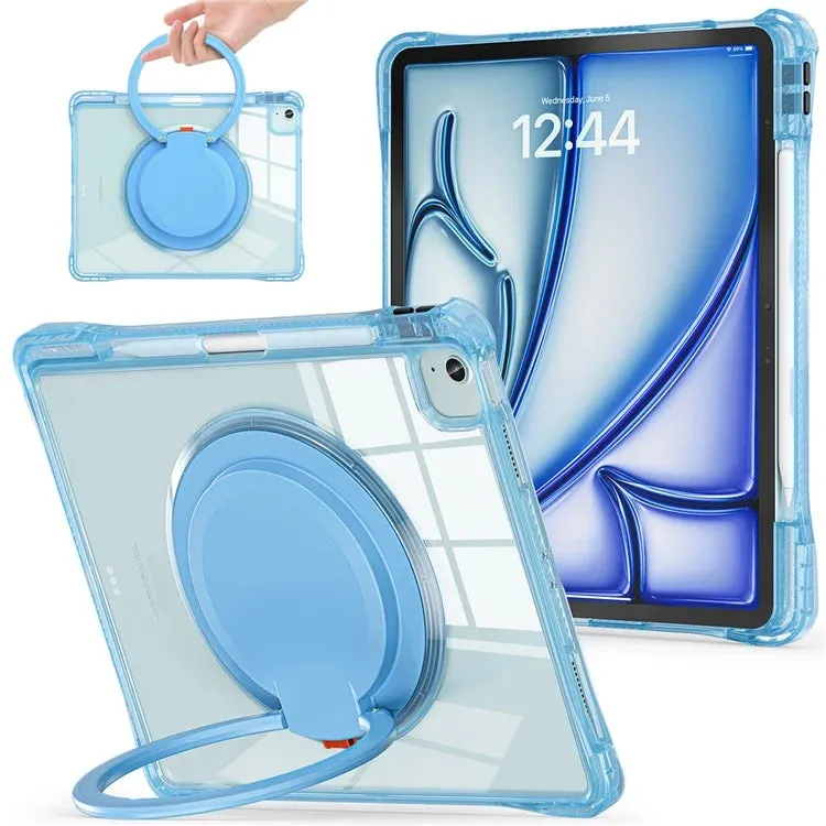 For iPad Air 13 (2024) / iPad Pro 12.9 (2022) / (2021) / (2020) / (2018) Case Rotary Kickstand PC TPU Acrylic Tablet Cover