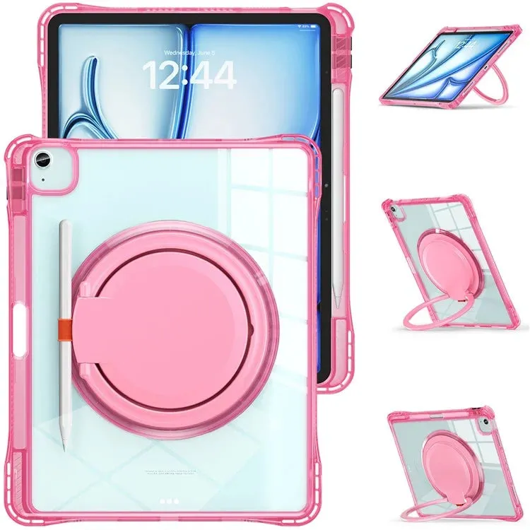 For iPad Air 13 (2024) / iPad Pro 12.9 (2022) / (2021) / (2020) / (2018) Case Rotary Kickstand PC TPU Acrylic Tablet Cover