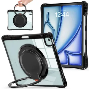 For iPad Air 13 (2024) / iPad Pro 12.9 (2022) / (2021) / (2020) / (2018) Case Rotary Kickstand PC TPU Acrylic Tablet Cover