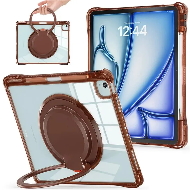 For iPad Air 13 (2024) / iPad Pro 12.9 (2022) / (2021) / (2020) / (2018) Case Rotary Kickstand PC TPU Acrylic Tablet Cover