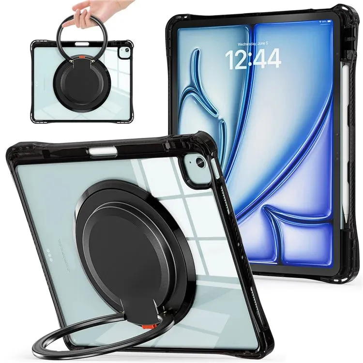 For iPad Air 13 (2024) / iPad Pro 12.9 (2022) / (2021) / (2020) / (2018) Case Rotary Kickstand PC TPU Acrylic Tablet Cover