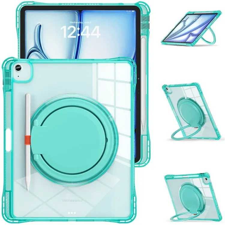 For iPad Air 13 (2024) / iPad Pro 12.9 (2022) / (2021) / (2020) / (2018) Case Rotary Kickstand PC TPU Acrylic Tablet Cover