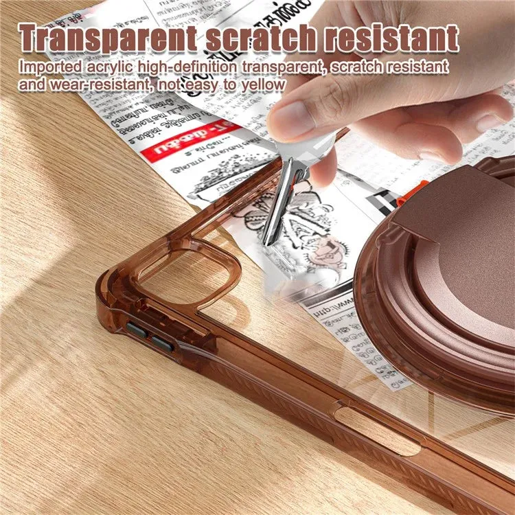 For iPad Air 13 (2024) / iPad Pro 12.9 (2022) / (2021) / (2020) / (2018) Case Rotary Kickstand PC TPU Acrylic Tablet Cover
