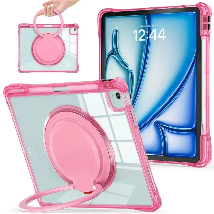 For iPad Air 13 (2024) / iPad Pro 12.9 (2022) / (2021) / (2020) / (2018) Case Rotary Kickstand PC TPU Acrylic Tablet Cover