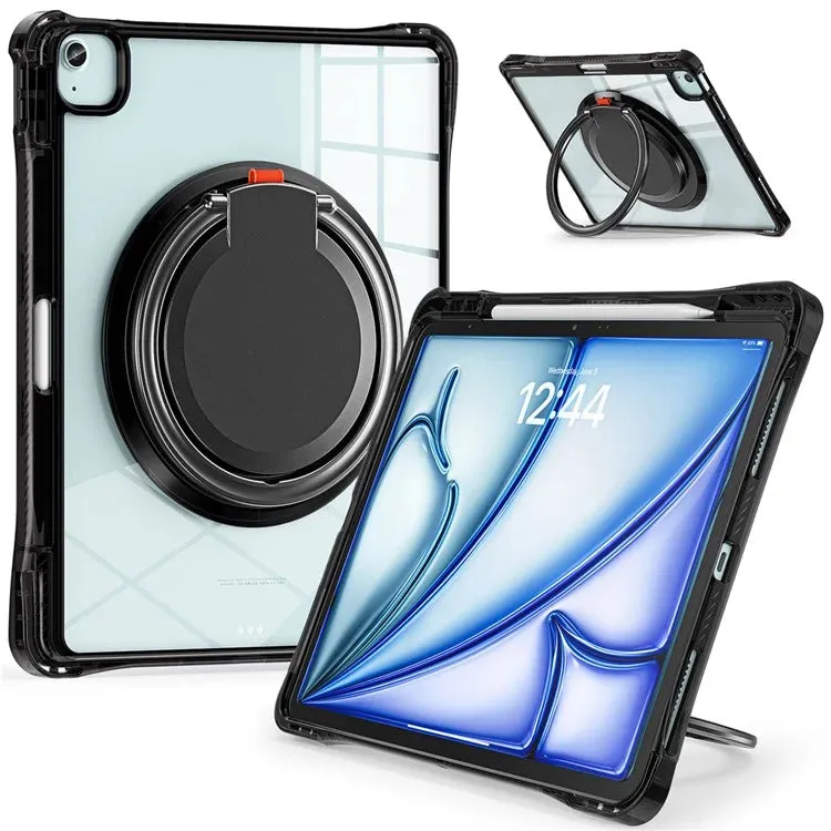 For iPad Air 13 (2024) / iPad Pro 12.9 (2022) / (2021) / (2020) / (2018) Case Rotary Kickstand PC TPU Acrylic Tablet Cover