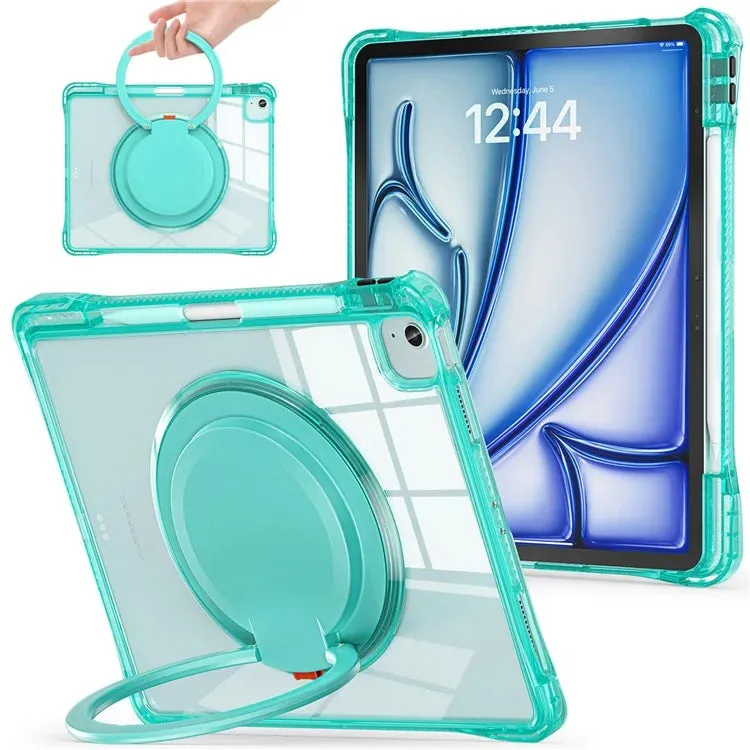 For iPad Air 13 (2024) / iPad Pro 12.9 (2022) / (2021) / (2020) / (2018) Case Rotary Kickstand PC TPU Acrylic Tablet Cover