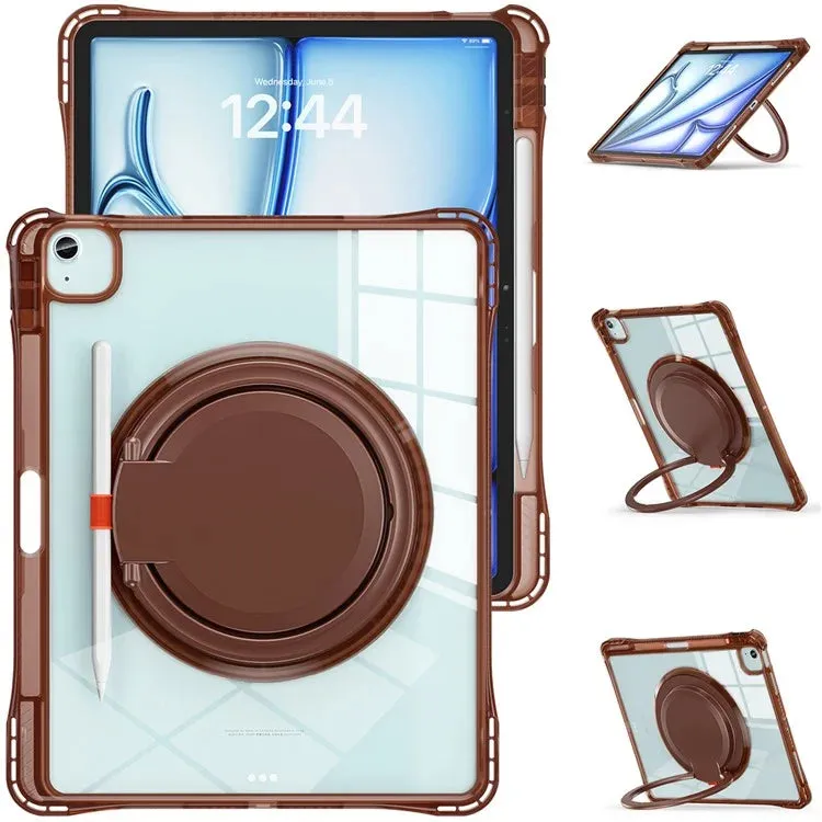For iPad Air 13 (2024) / iPad Pro 12.9 (2022) / (2021) / (2020) / (2018) Case Rotary Kickstand PC TPU Acrylic Tablet Cover