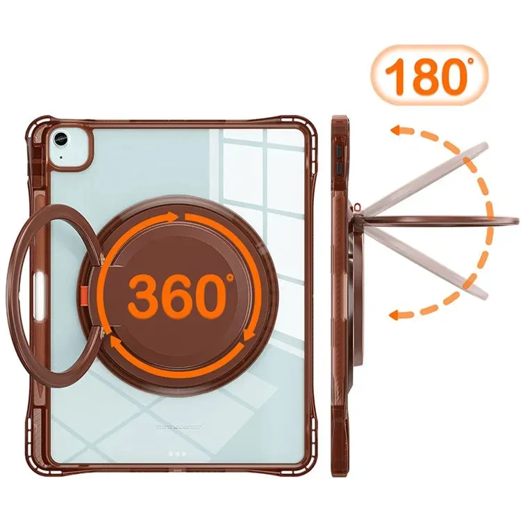 For iPad Air 13 (2024) / iPad Pro 12.9 (2022) / (2021) / (2020) / (2018) Case Rotary Kickstand PC TPU Acrylic Tablet Cover