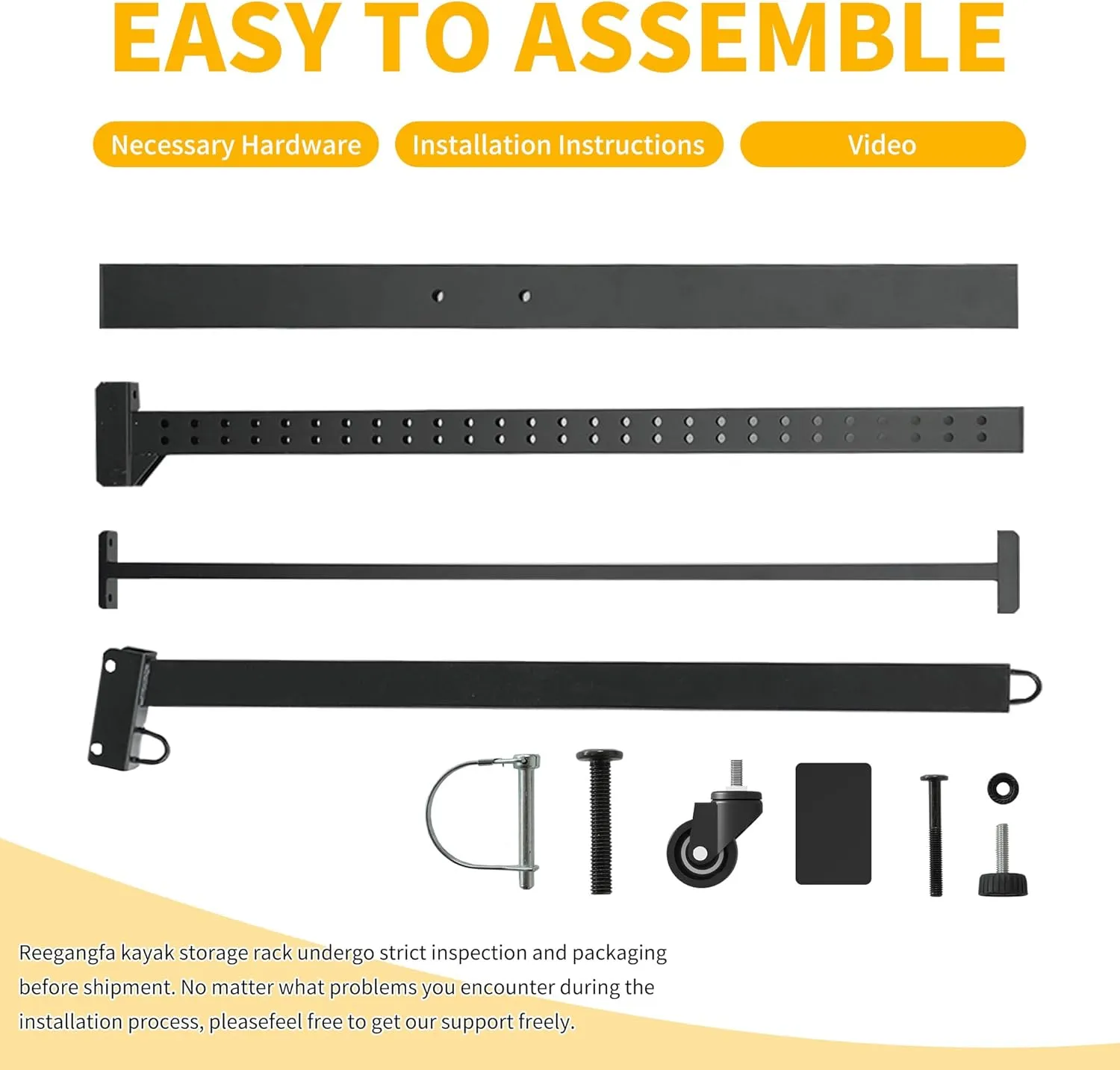 Freestanding Kayak Storage Rack, Heavy Duty Metal Kayak Stand with Lockable Wheels, Adjustable Kayak Holders for Canoes, SUP, Sled, Paddle Board & Surfboard, Garage, Indoor & Outdoor Use