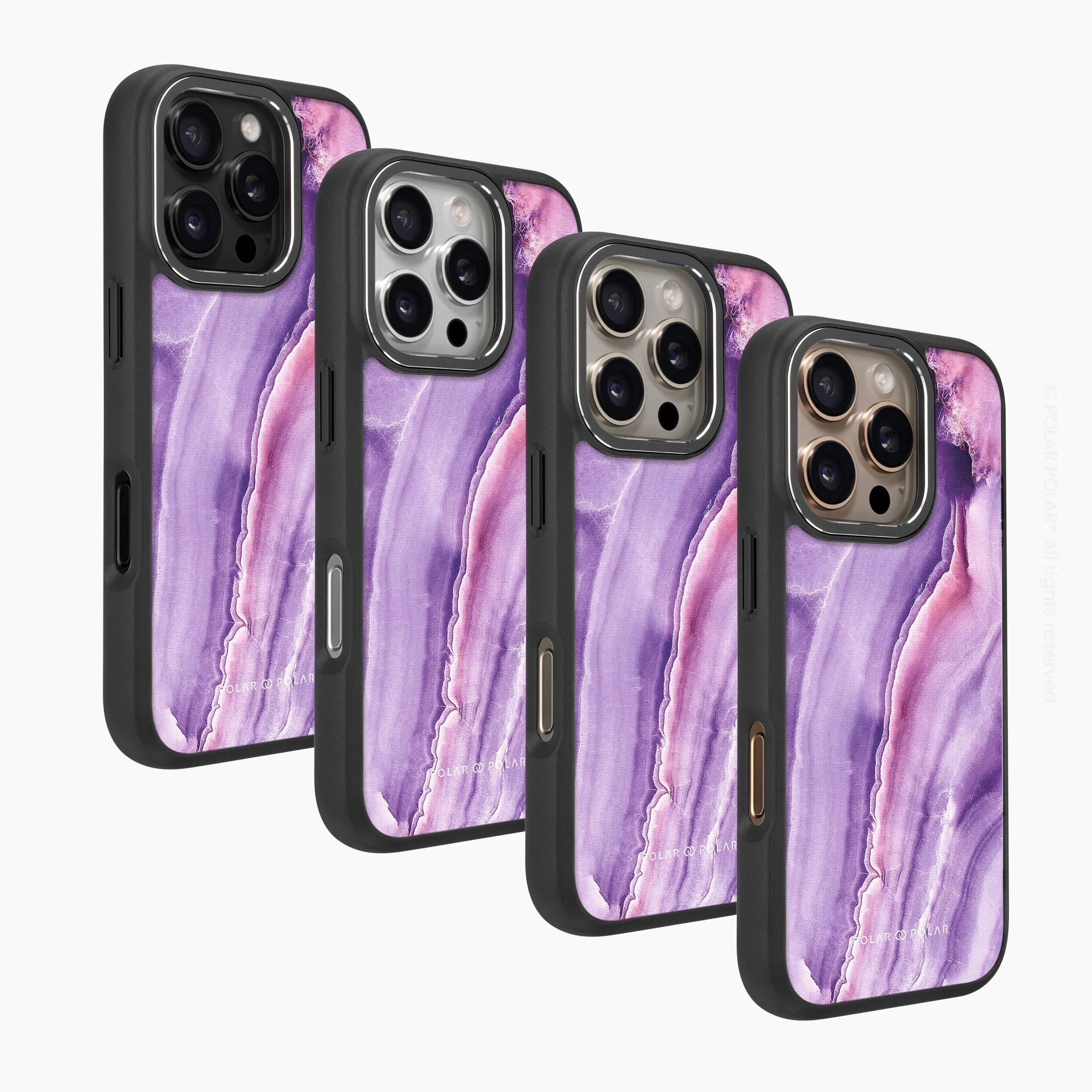 French Violet - iPhone 16 Pro Max Frosted Black Bumper MagSafe Case