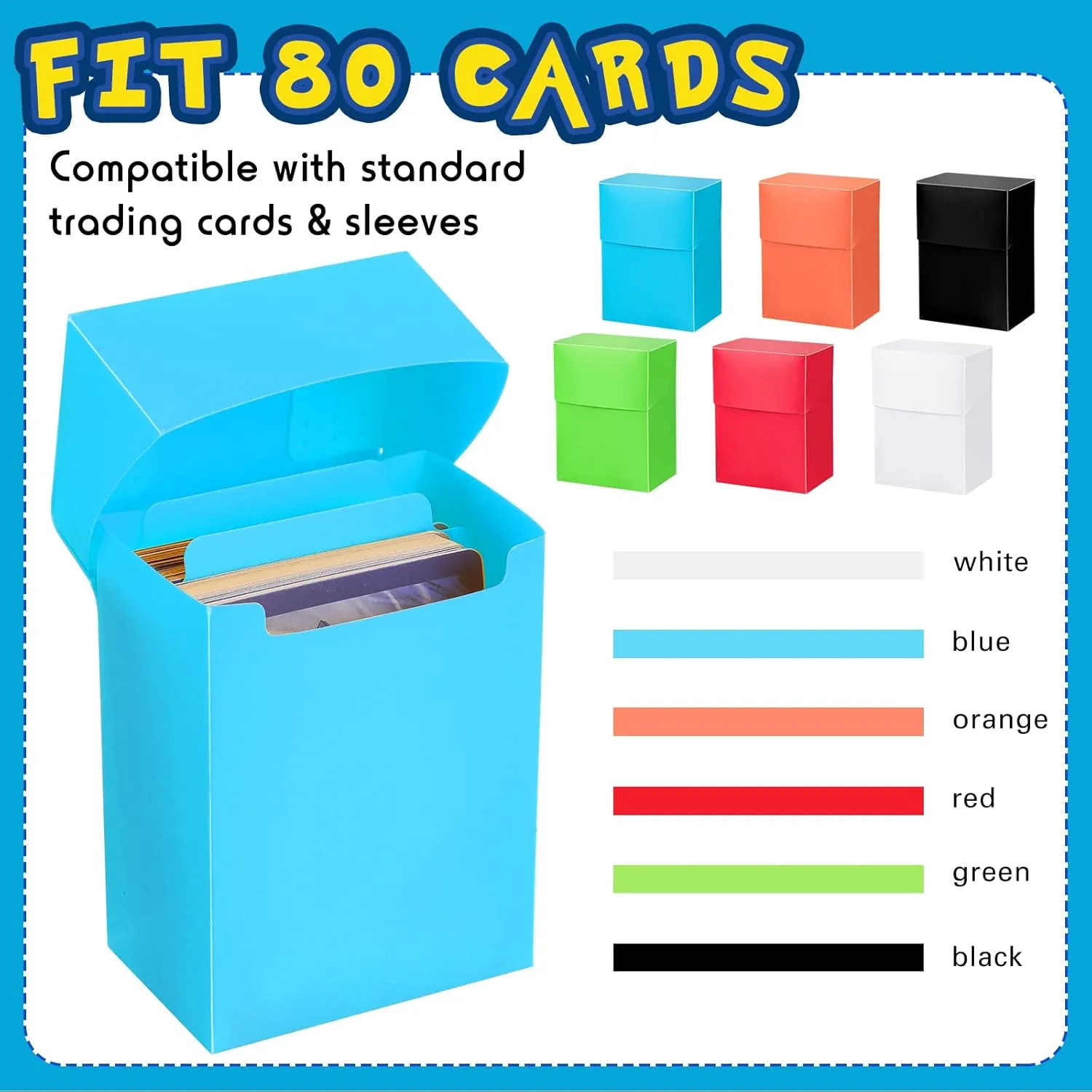 Frienda 12 Pack TCG Deck Boxes: Large Capacity Storage with Dividers for 80  Cards, Trading Card Games & Sports Cards
