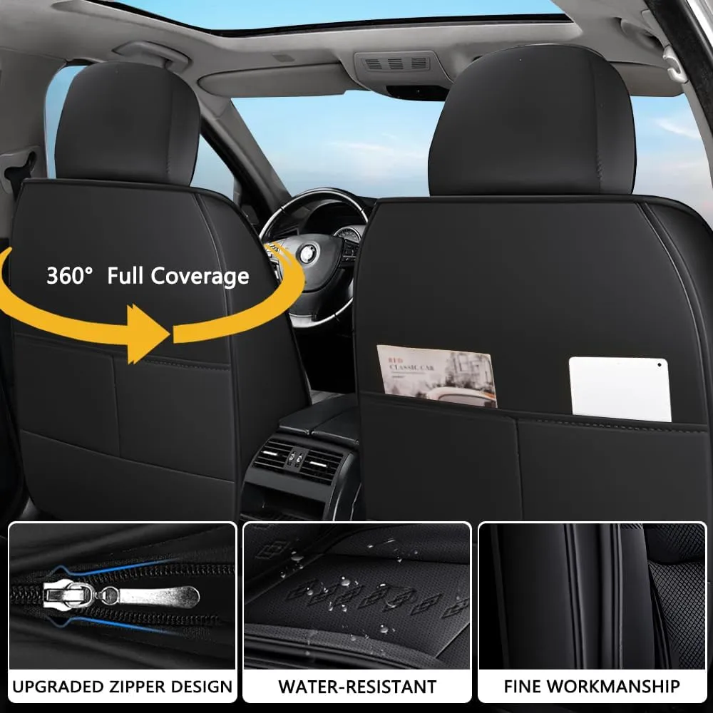 Front Seat Covers for Chevrolet Blazer EV 2024 2025,Leather Car Seat Cover,Soft Seat Cushion Covers with Airbag,Waterproof Automobile Seat Protectors for Blazer EV(Black,Deluxe)