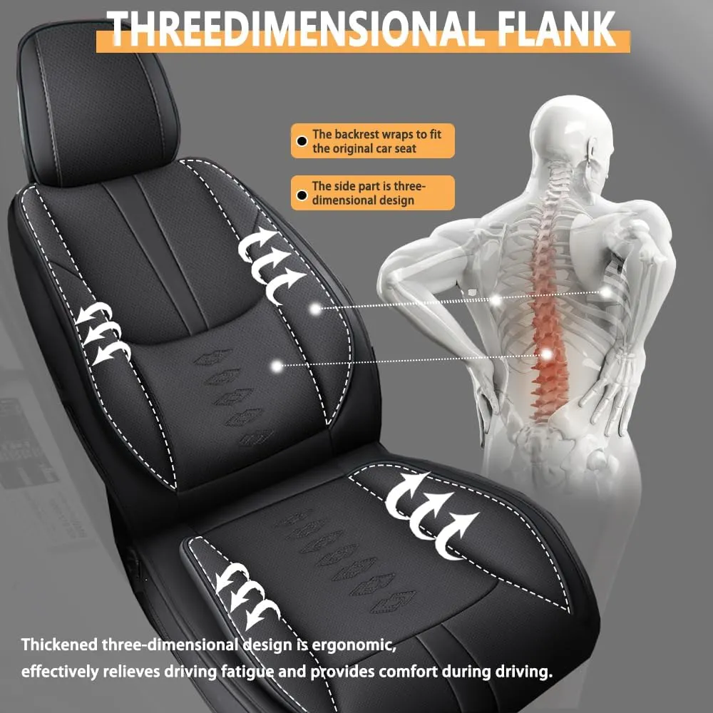 Front Seat Covers for Chevrolet Blazer EV 2024 2025,Leather Car Seat Cover,Soft Seat Cushion Covers with Airbag,Waterproof Automobile Seat Protectors for Blazer EV(Black,Deluxe)