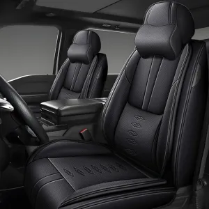 Front Seat Covers for Chevrolet Blazer EV 2024 2025,Leather Car Seat Cover,Soft Seat Cushion Covers with Airbag,Waterproof Automobile Seat Protectors for Blazer EV(Black,Deluxe)
