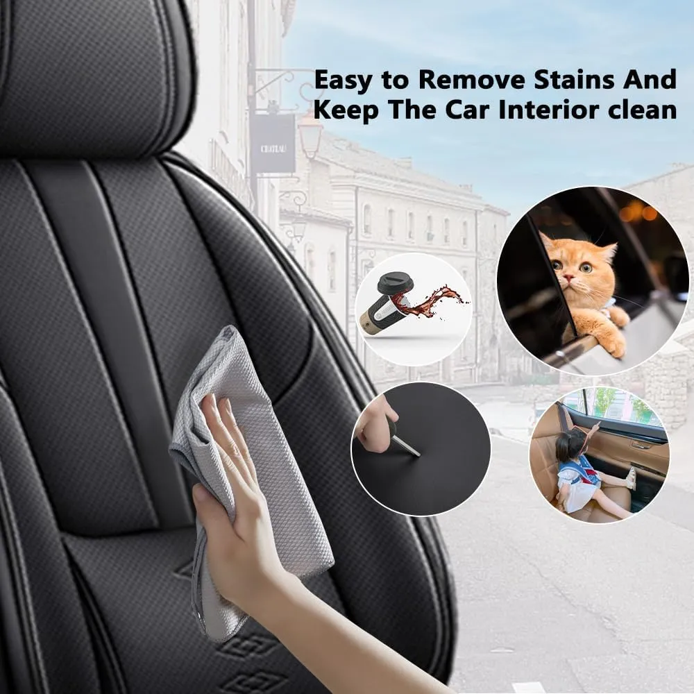 Front Seat Covers for Chevrolet Blazer EV 2024 2025,Leather Car Seat Cover,Soft Seat Cushion Covers with Airbag,Waterproof Automobile Seat Protectors for Blazer EV(Black,Deluxe)