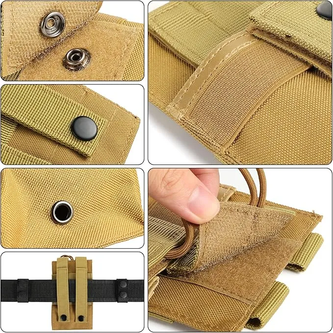 FRTKK Tactical Radio Holder Radio Holster Molle Radio Pouch Universal Radio Case Military Heavy Duty Radio Bag for Police Firefighter Two Ways Walkie Talkies Vest