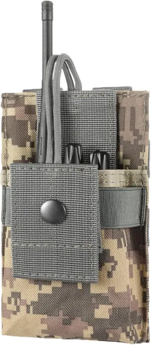 FRTKK Tactical Radio Holder Radio Holster Molle Radio Pouch Universal Radio Case Military Heavy Duty Radio Bag for Police Firefighter Two Ways Walkie Talkies Vest