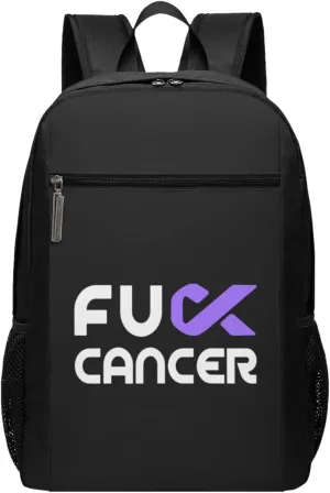 Fuck Pancreatic Cancer Travel Laptop Backpack, Business Anti Theft Slim Sturdy Laptops Backpacks, College Computer Bag Gift for Men & Women Fits 17 Inch Notebook,Black
