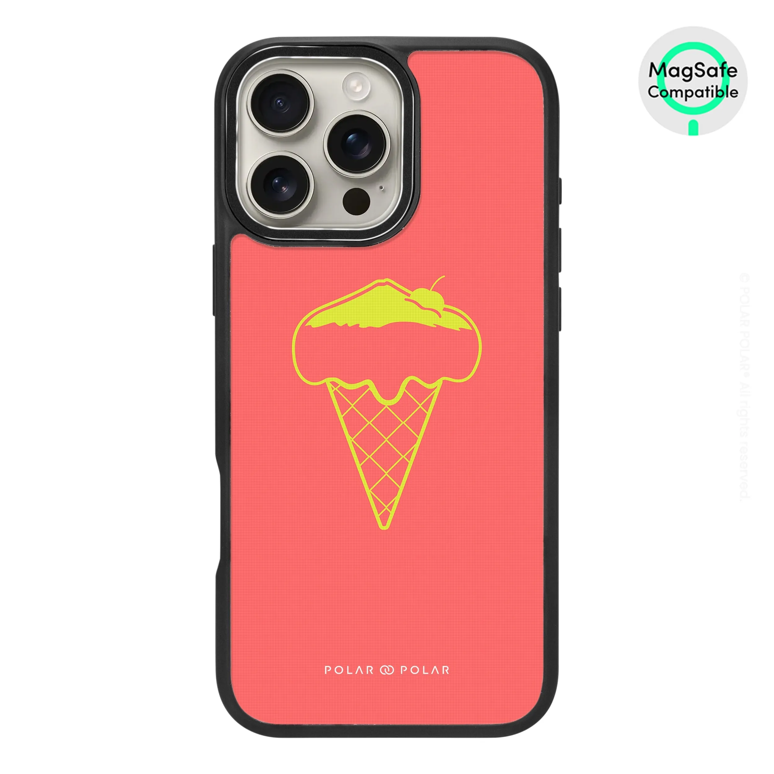 Fujisan Coral Ice Cream - iPhone 16 Pro Max Frosted Black Bumper MagSafe Case