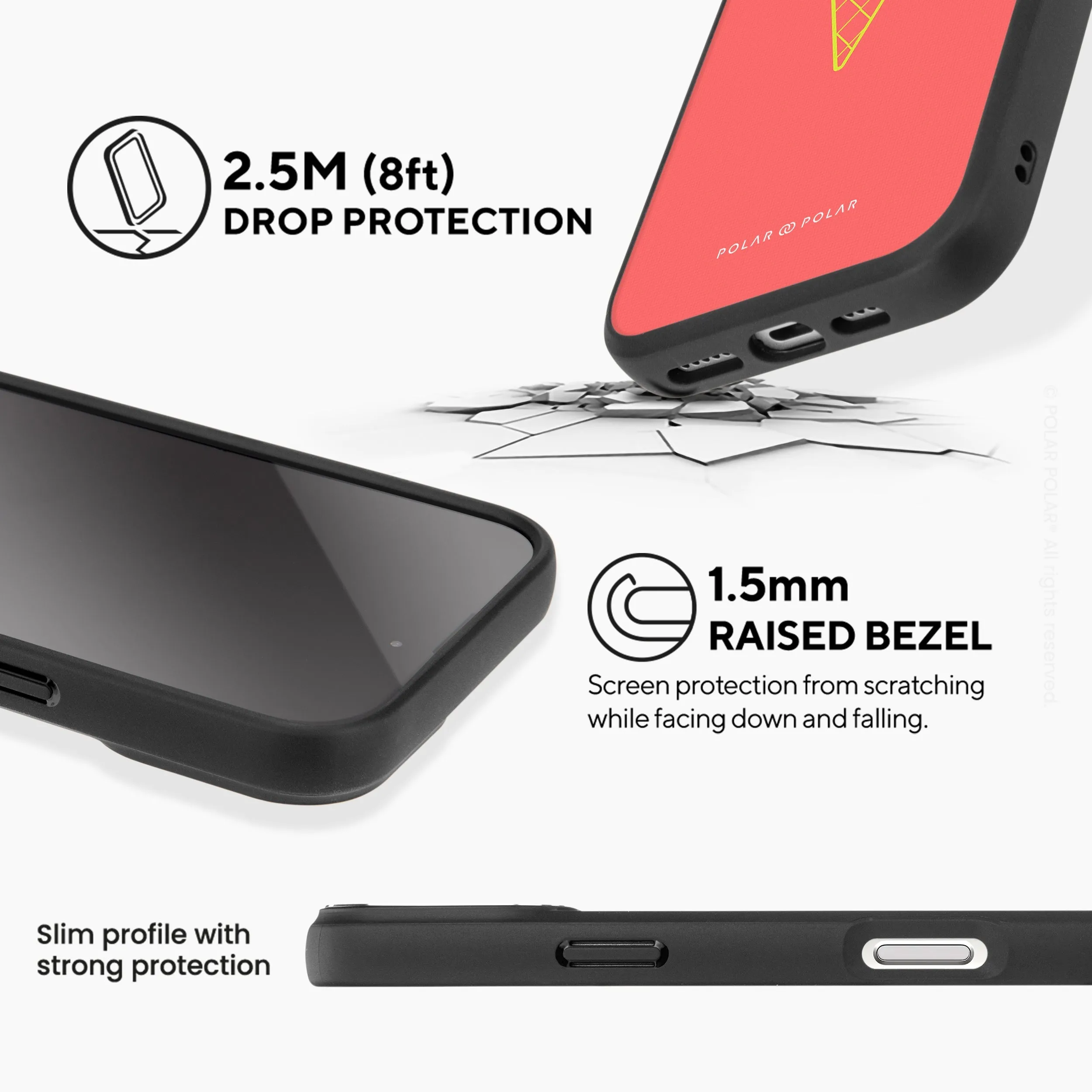 Fujisan Coral Ice Cream - iPhone 16 Pro Max Frosted Black Bumper MagSafe Case